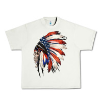 Pistachio 4th of July Indian Headdress Gypsy Spirit Skull Urban Heavy Tee - Jasminsmagicworld