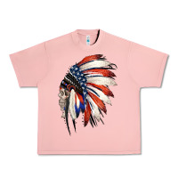Salmon 4th of July Indian Headdress Gypsy Spirit Skull Urban Heavy Tee - Jasminsmagicworld