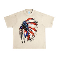 Sandshell 4th of July Indian Headdress Gypsy Spirit Skull Urban Heavy Tee - Jasminsmagicworld