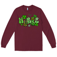 Burgundy nurse st patrick's day Long Sleeve Tee - Artiststas