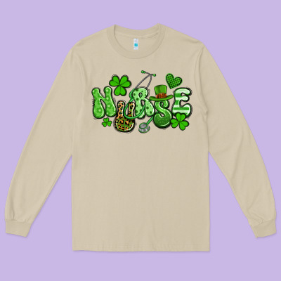 Nurse St Patrick's Day Long Sleeve Tee Designed By Artiststas