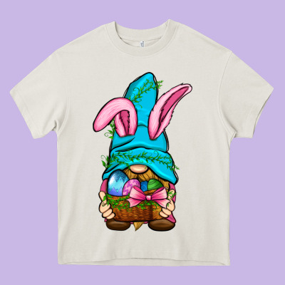 Easter Wicker Basket Gnome Heavy Core Tee Designed By Bundleandbundleshop