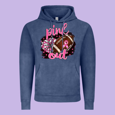 Pink Out Football Vintage Hoodie Designed By Barkaloodesign