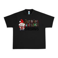Black just a girk who loves christmas Urban Heavy Tee - CowhideDigitalArt