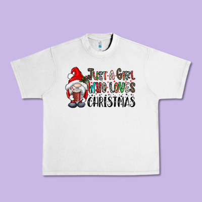 Just A Girk Who Loves Christmas Urban Heavy Tee Designed By Cowhidedigitalart
