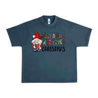 Midnight Navy just a girk who loves christmas Urban Heavy Tee - CowhideDigitalArt