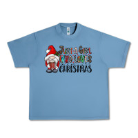 Pebble Blue just a girk who loves christmas Urban Heavy Tee - CowhideDigitalArt
