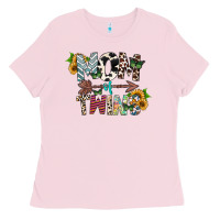 Bubblegum Pink mom of twins Ladies Tee - CowhideDigitalArt