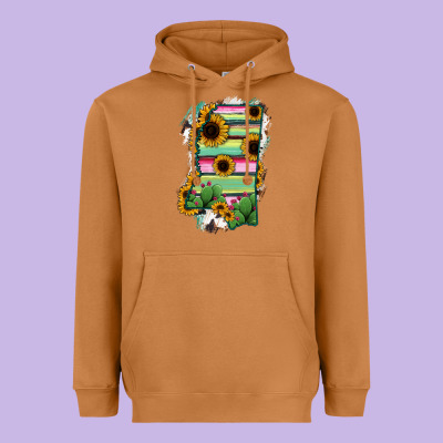 Mississippi Map Sunflower Cactus Serape Heavyweight Hoodie Designed By Ranaportraitstore