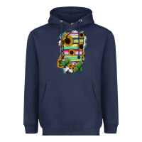 Navy Mississippi Map Sunflower Cactus Serape Heavyweight Hoodie - RanaPortraitStore