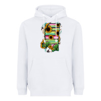 White Mississippi Map Sunflower Cactus Serape Heavyweight Hoodie - RanaPortraitStore