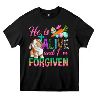Black He Is Alive And I'm Forgiven Heavy Core Tee - BundleAndBundleShop