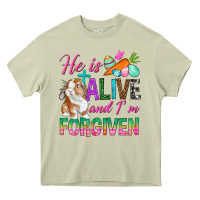 Mossy He Is Alive And I'm Forgiven Heavy Core Tee - BundleAndBundleShop