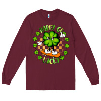 Burgundy happy go lucky Long Sleeve Tee - Artiststas
