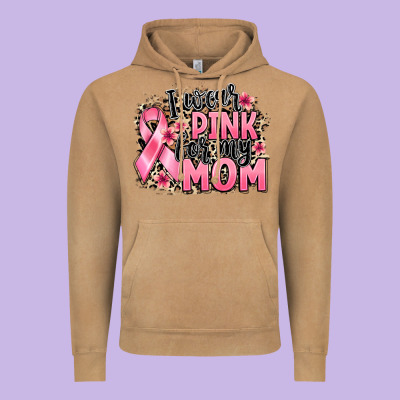 I Wear Pink For My Mom Vintage Hoodie Designed By Barkaloodesign