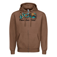 Chestnut peace love west bison Zipper Hoodie - RanaPortraitStore
