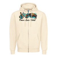 Sandshell peace love west bison Zipper Hoodie - RanaPortraitStore
