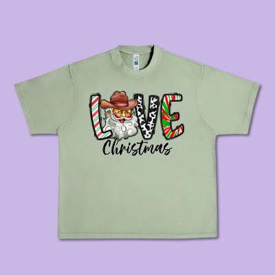 Love Christmas Santa Urban Heavy Tee Designed By Cowhidedigitalart