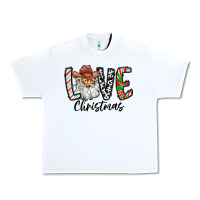 White Love Christmas Santa Urban Heavy Tee - CowhideDigitalArt