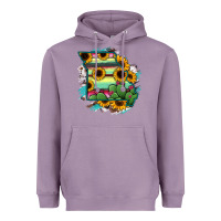 Lavender Missouri Map Sunflower Cactus Serape Heavyweight Hoodie - RanaPortraitStore