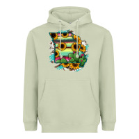Matcha Missouri Map Sunflower Cactus Serape Heavyweight Hoodie - RanaPortraitStore