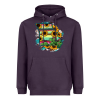 Plum Missouri Map Sunflower Cactus Serape Heavyweight Hoodie - RanaPortraitStore