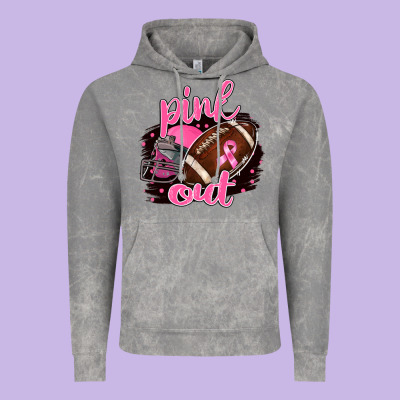 Pink Out Football Vintage Hoodie Designed By Barkaloodesign