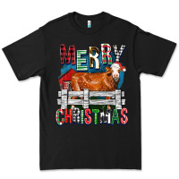 Black merry christmas simmental cow Premium Tee - FaDigitalArtStudio