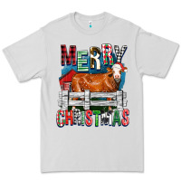 Dove Grey merry christmas simmental cow Premium Tee - FaDigitalArtStudio