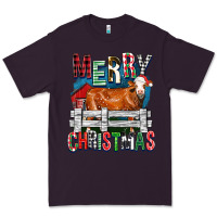 Plum merry christmas simmental cow Premium Tee - FaDigitalArtStudio