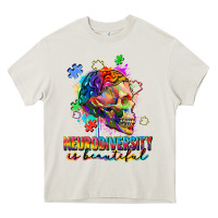Cream Neurodiversity Is Beautiful Heavy Core Tee - FaDigitalArtStudio
