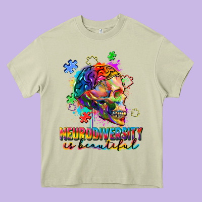 Neurodiversity Is Beautiful Heavy Core Tee Designed By Fadigitalartstudio