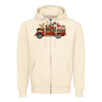 Sandshell christmas truck with farm animals Zipper Hoodie - RanaPortraitStore