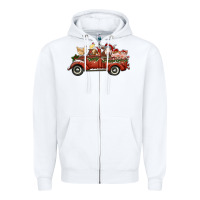 White christmas truck with farm animals Zipper Hoodie - RanaPortraitStore