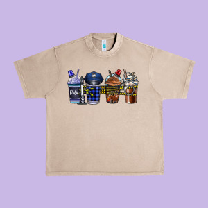 Police Coffee Urban Heavy Tee Designed By Cowhidedigitalart