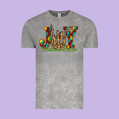 Joy Christmas Rockin Vintage Tee Designed By Cowhidedigitalart