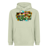 Matcha Montana Map Sunflower Cactus Serape Heavyweight Hoodie - RanaPortraitStore