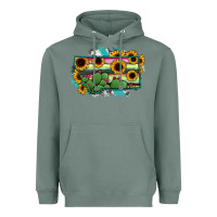 Montana Map Sunflower Cactus Serape Heavyweight Hoodie | Teevron