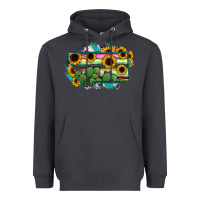 Smoke Montana Map Sunflower Cactus Serape Heavyweight Hoodie - RanaPortraitStore