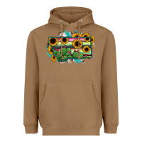 Toasted Coconut Montana Map Sunflower Cactus Serape Heavyweight Hoodie - RanaPortraitStore