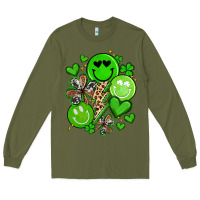 Army Green st patrick's day green smile Long Sleeve Tee - Artiststas