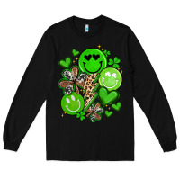 Black st patrick's day green smile Long Sleeve Tee - Artiststas