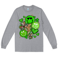 Heather Grey st patrick's day green smile Long Sleeve Tee - Artiststas