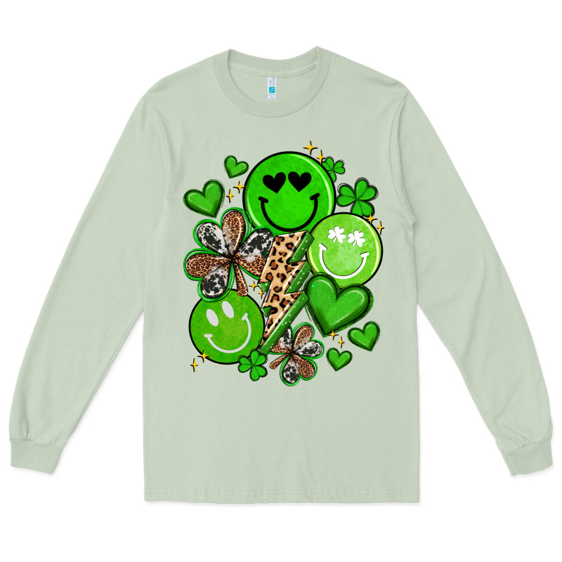St Patrick's Day Green Smile Long Sleeve Tee by Artiststas | Teevron