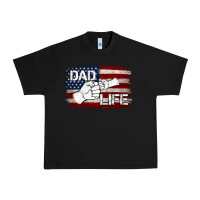 Black Dad Life with American Flag Urban Heavy Tee - Jasminsmagicworld