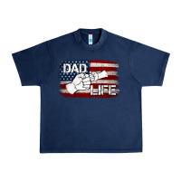 Navy Dad Life with American Flag Urban Heavy Tee - Jasminsmagicworld