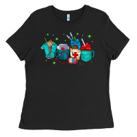 Black nurse drink coffee Ladies Tee - CowhideDigitalArt