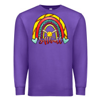 Purple Softball Rainbow Premium Sweatshirt - RanaPortraitStore