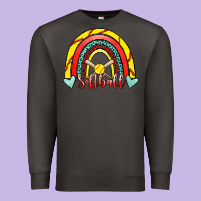 Softball Rainbow Premium Sweatshirt Designed By Ranaportraitstore