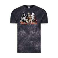 Cloud Black merry christmas cowhide trees Vintage Tee - CowhideDigitalArt